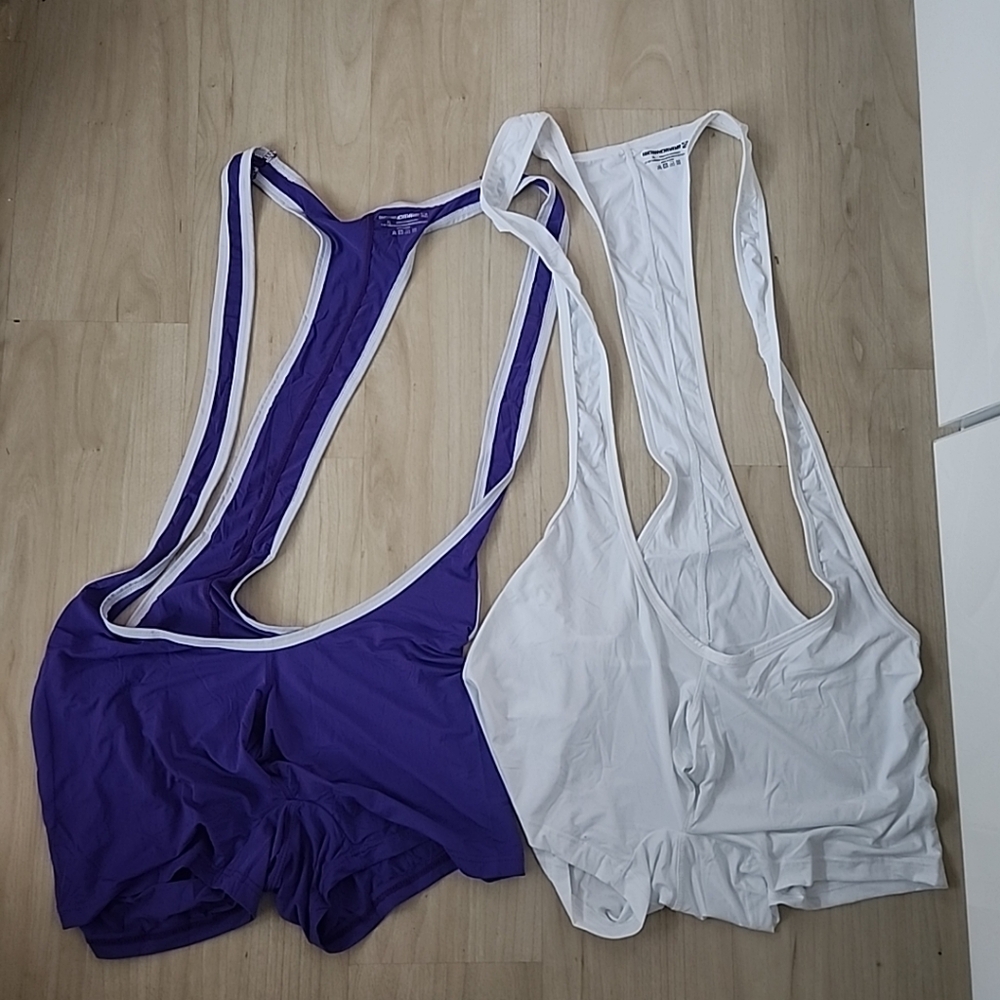 Singlet Underwear Lingerie Bodysuit Jumpsuit XL Gay Intrest Wrestling Lot Of 2